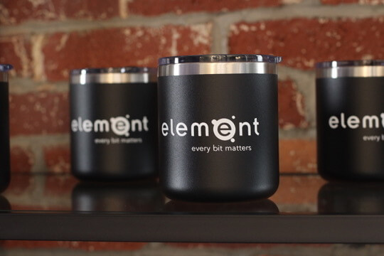 black insulated element group mugs